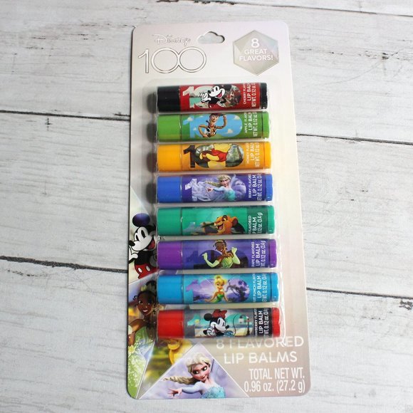 Disney Flavored Lip Balms Set of 8 Mickey Woody Elsa Minnie Pooh Elsa - Picture 1 of 6